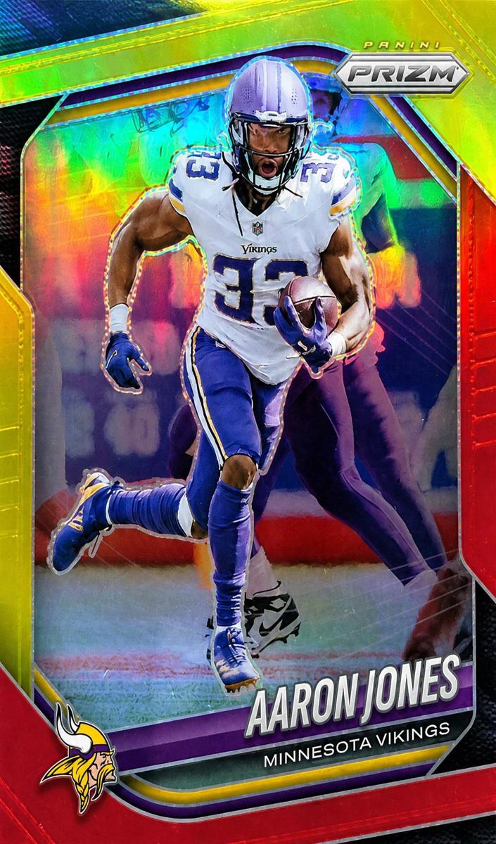 2025 Panini Prizm Football Red and Yellow Aaron Jones #7
