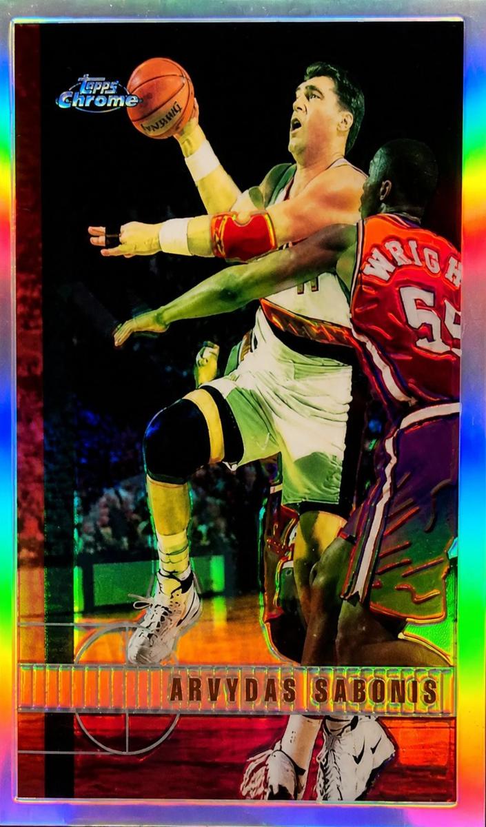 1997 Topps Chrome Basketball Refractor Arvydas Sabonis #41
