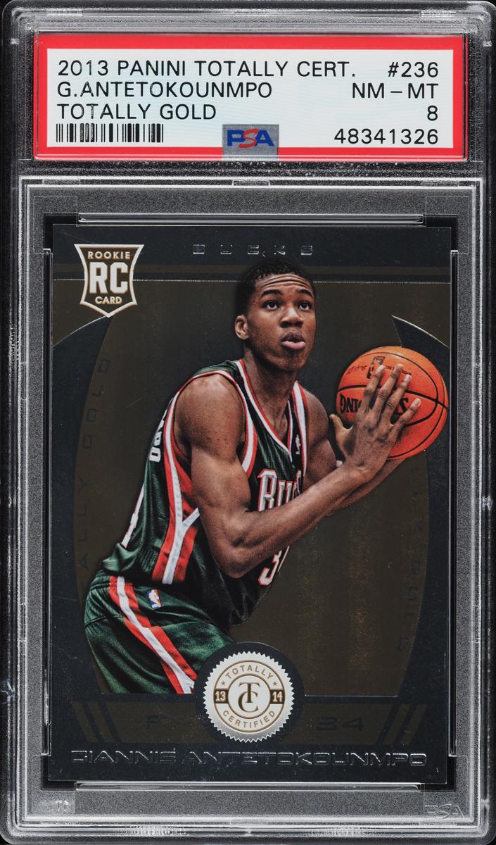 2013 Panini Totally Certified Basketball Gold Giannis Antetokounmpo #236 BGS 9