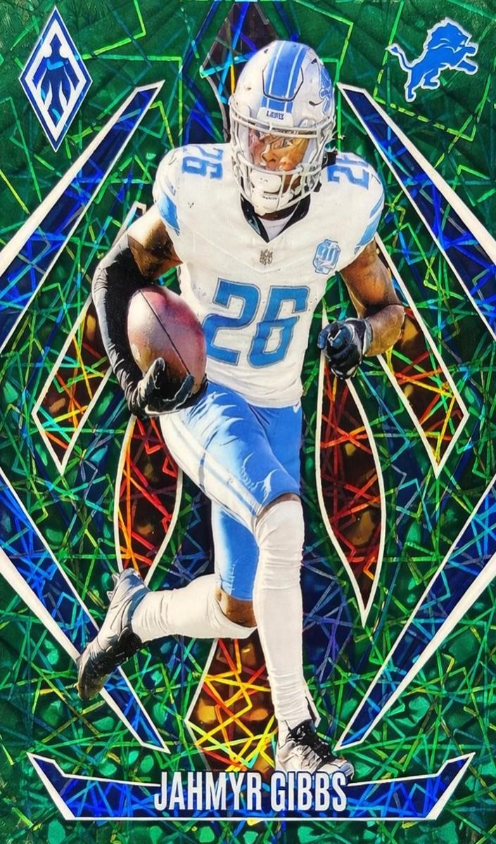 2024 Panini Phoenix Football Green Lazer Jahmyr Gibbs #69