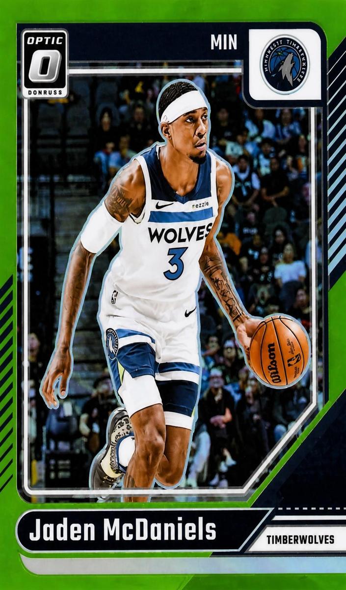 2024 Donruss Optic Basketball Lime Green Jaden McDaniels #40