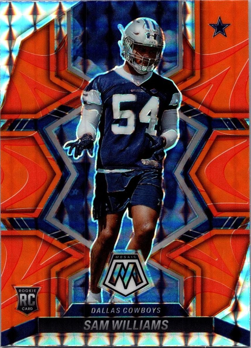 2022 Panini Mosaic Football Reactive Orange Sam Williams #392