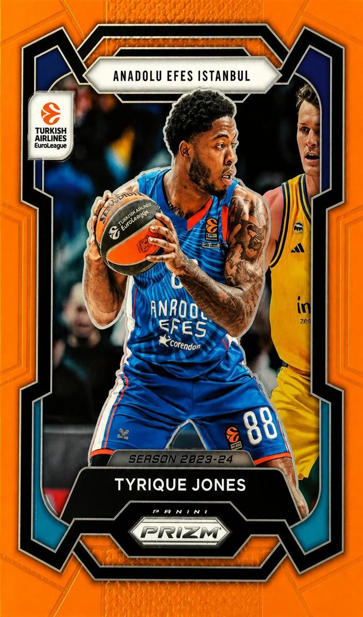 2023 Panini Prizm Turkish Airlines EuroLeague Basketball Orange Tyrique Jones #89