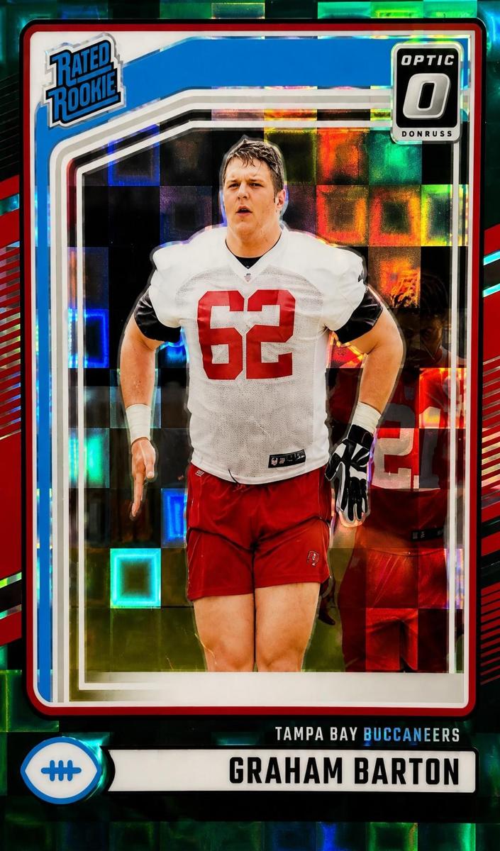 2024 Panini Donruss Football Green Pandora Graham Barton #380 PSA 8