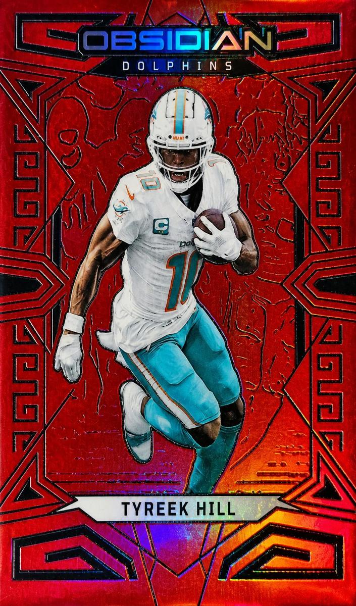 2023 Panini Obsidian Football Asia Electric Etch Red Flood Tyreek Hill #61