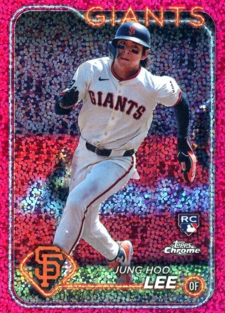2024 Topps Chrome Baseball Magenta Speckle Jung Hoo Lee #201 PSA 9