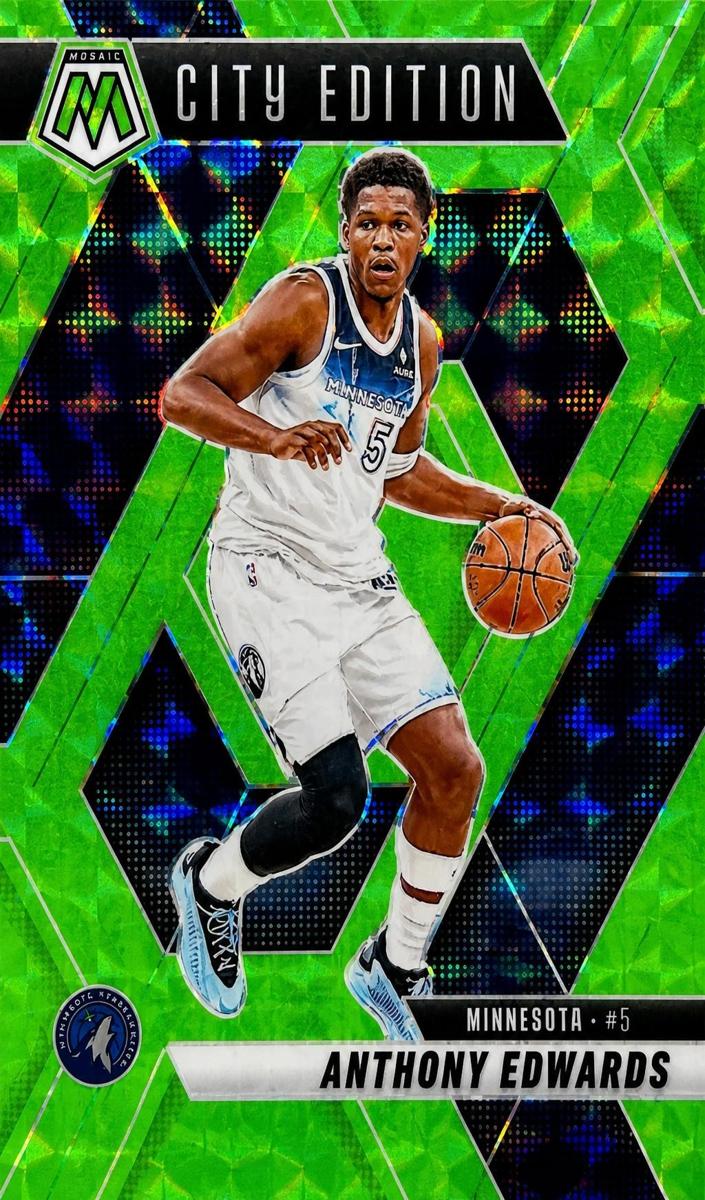 2024 Panini Mosaic Basketball Green Fluorescent Anthony Edwards #279