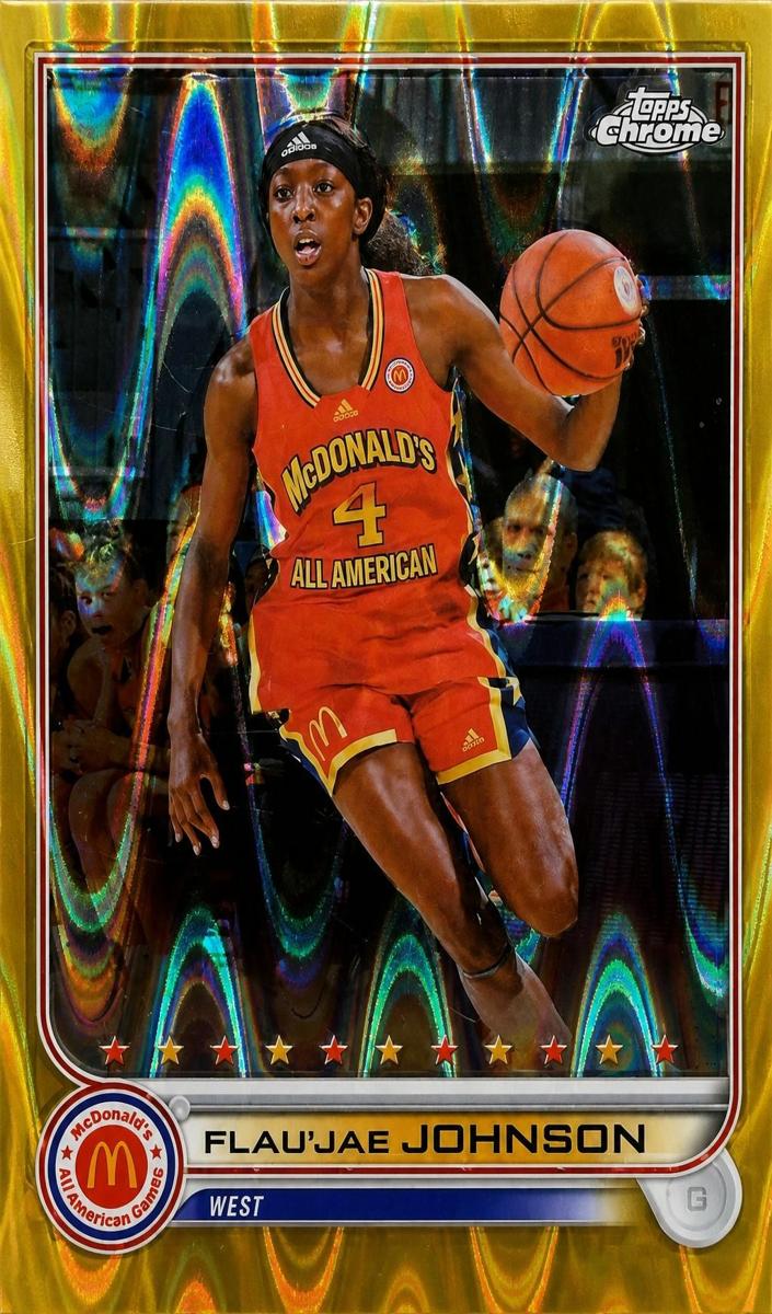2022 Topps Chrome McDonald's All American Basketball Gold Raywave Refractor Flau'jae Johnson #45