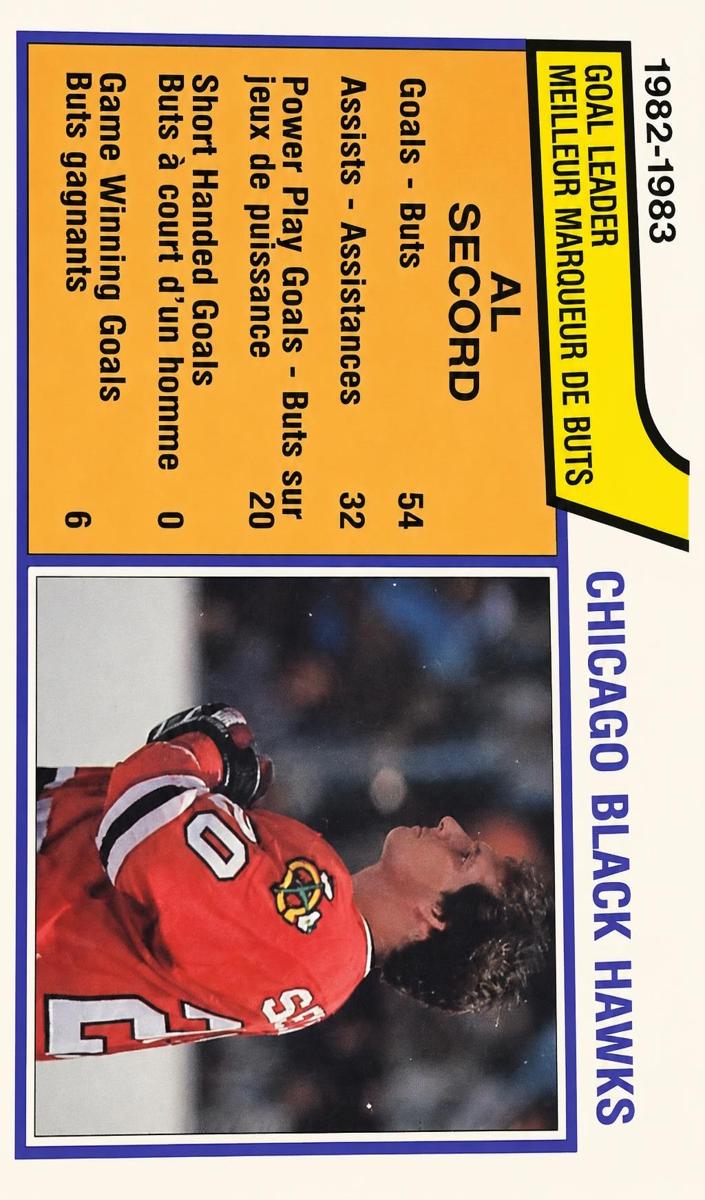 1983 O-Pee-Chee Hockey Al Secord #95