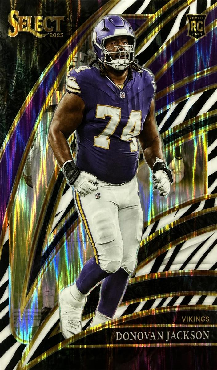 2025 Panini Select Football Zebra Shock Donovan Jackson #263