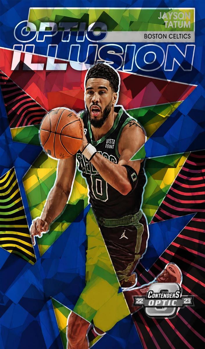 2022 Panini Contenders Optic Basketball Blue Cracked Ice Jayson Tatum #6 PSA 9