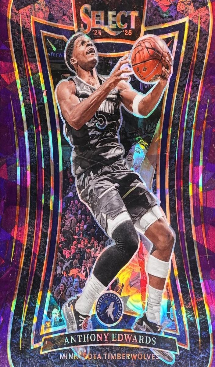 2024 Panini Select Basketball Purple Cracked Ice Anthony Edwards #365