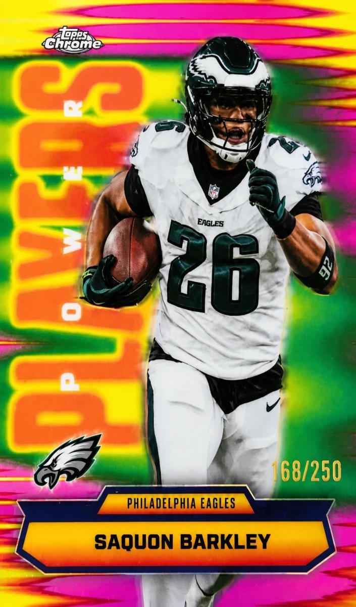 2025 Topps Chrome Football Pink Refractor Saquon Barkley #PP-13