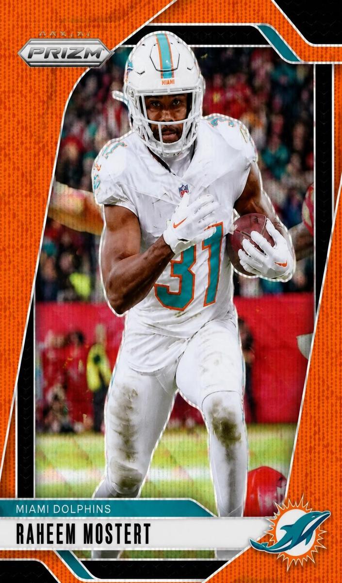 2024 Panini Prizm Football Orange Wave Raheem Mostert #179