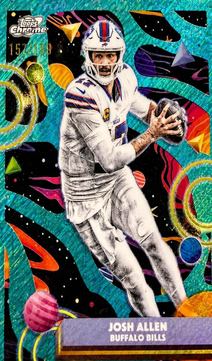 2025 Topps Cosmic Chrome Football Aqua Equinox Refractor Josh Allen #10