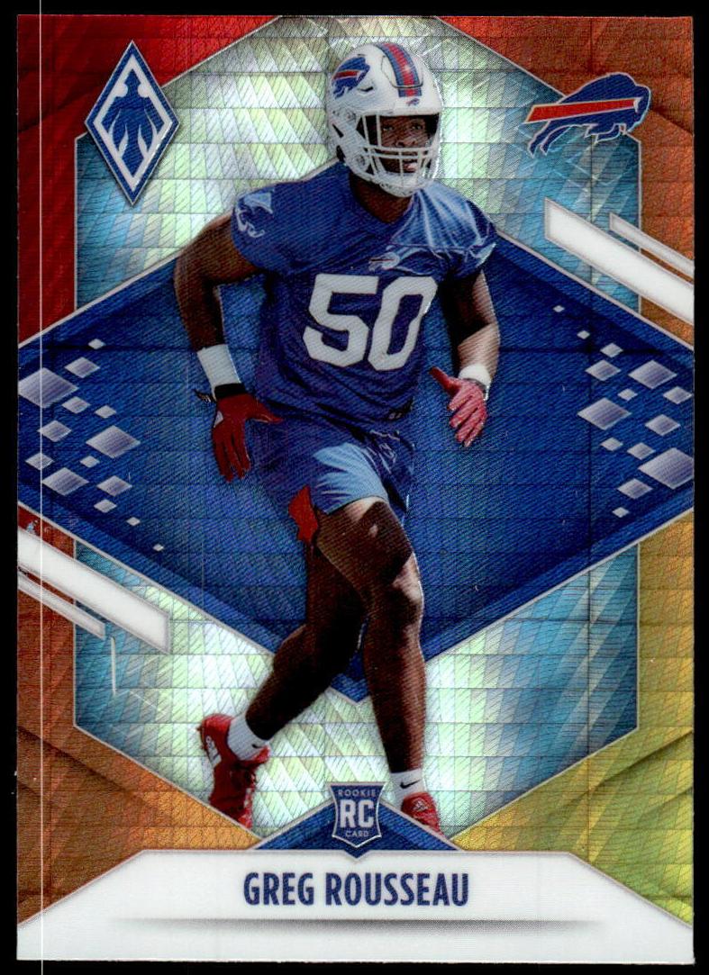 2021 Panini Phoenix Football Fire Burst Greg Rousseau #155 PSA 9