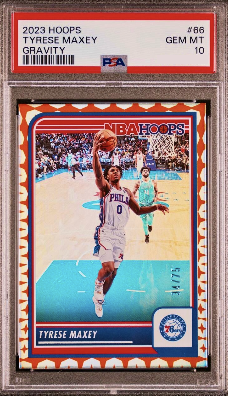 2023 Panini Hoops Basketball Gravity Tyrese Maxey #66 PSA 9