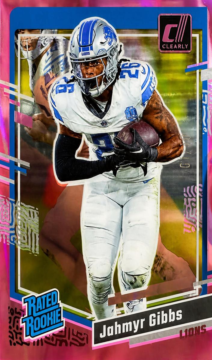 2023 Panini Clearly Donruss Football Pink Jahmyr Gibbs #62