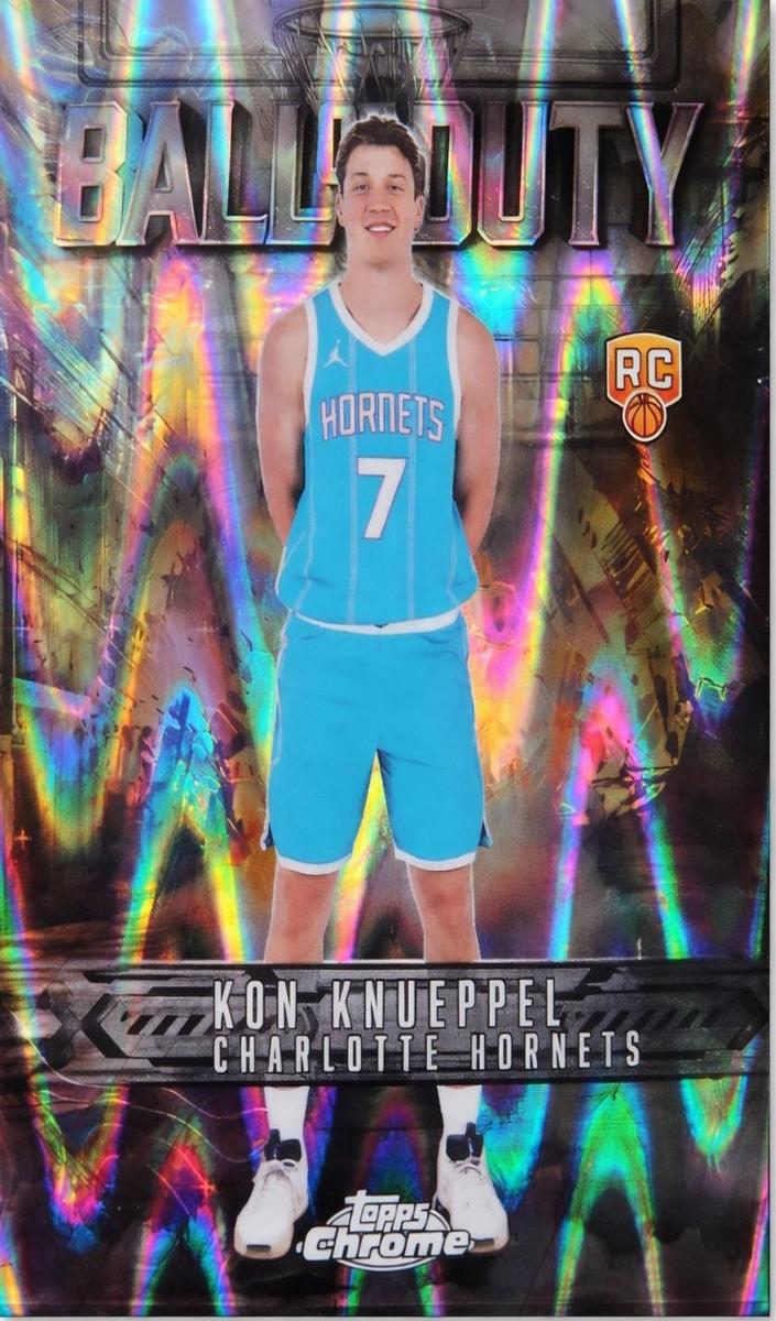 2025 Topps Chrome Basketball RayWave Refractor Kon Knueppel #BD-23 PSA 8