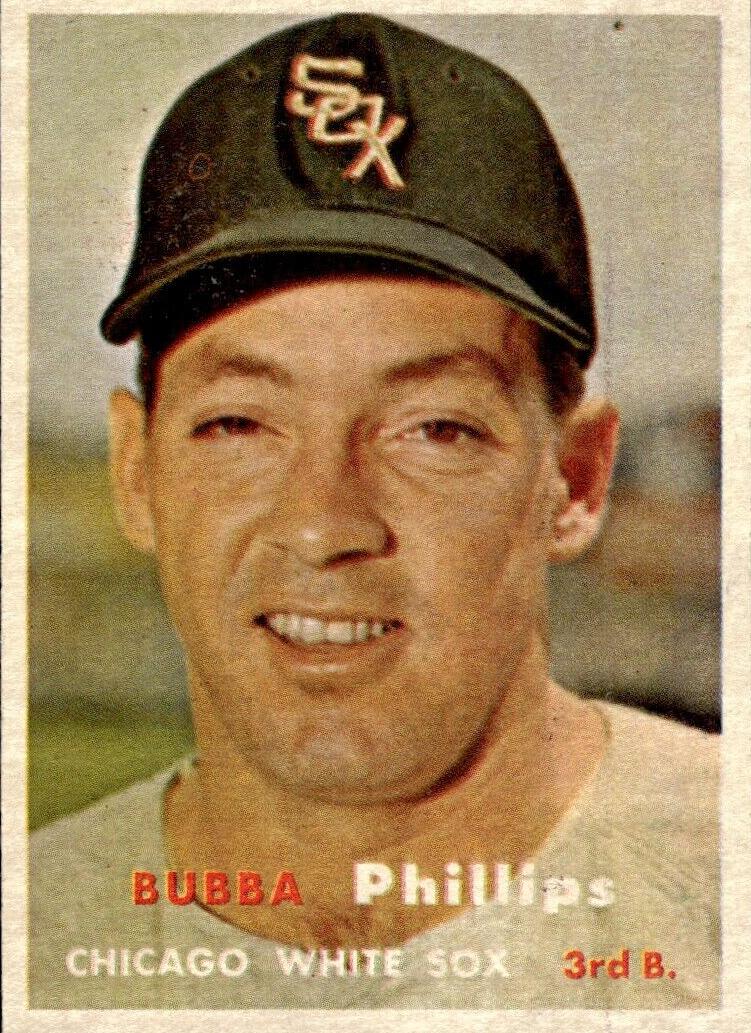 1957 Topps Baseball Bubba Phillips #395 PSA 7