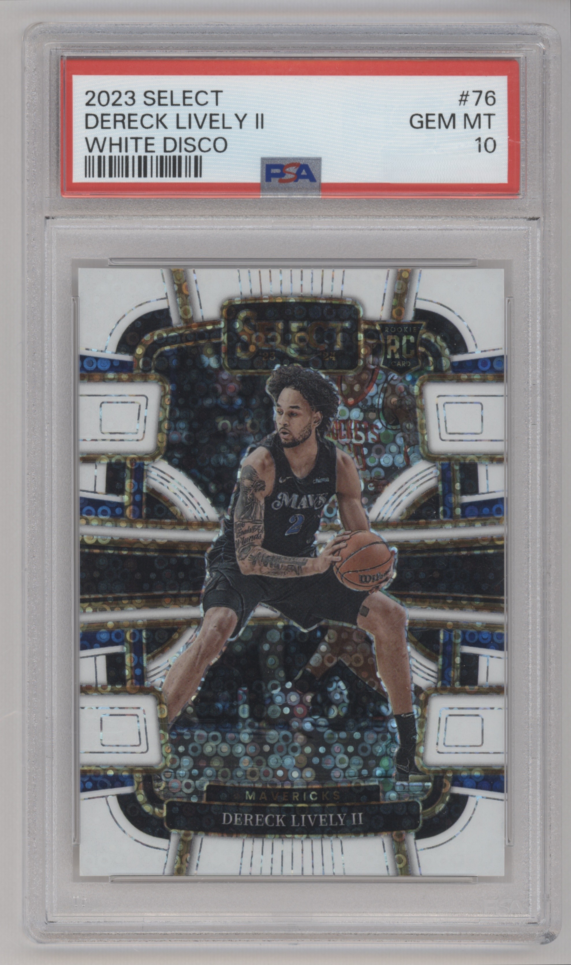 2023 Panini Select Basketball Disco White Dereck Lively II #76 PSA 9