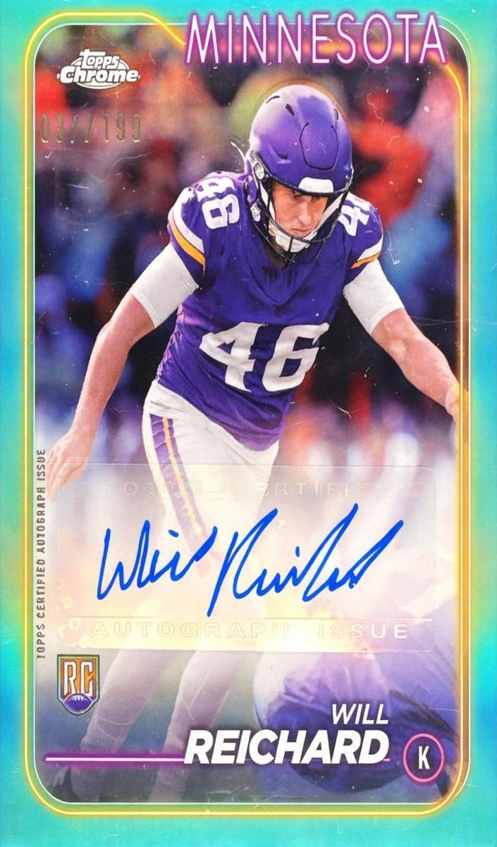 2024 Topps Chrome Football Aqua Refractor Will Reichard #RA-WRE