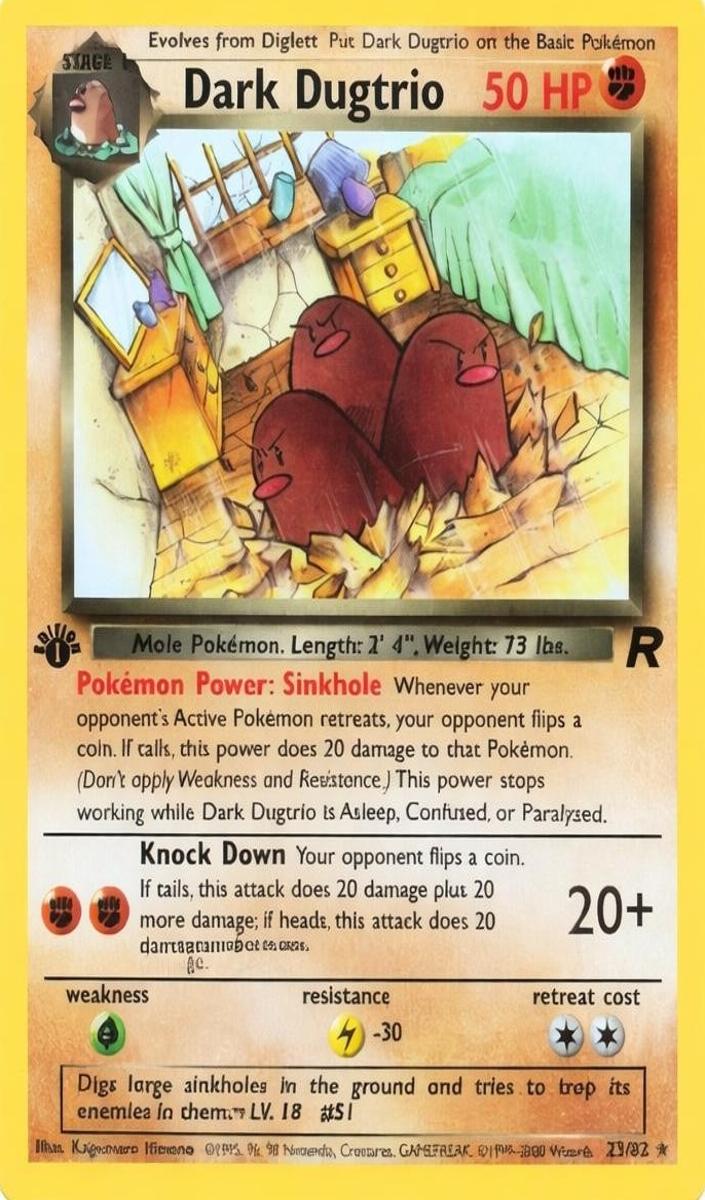 2000 Pokemon Team Rocket 1st Edition Dark Dugtrio #23