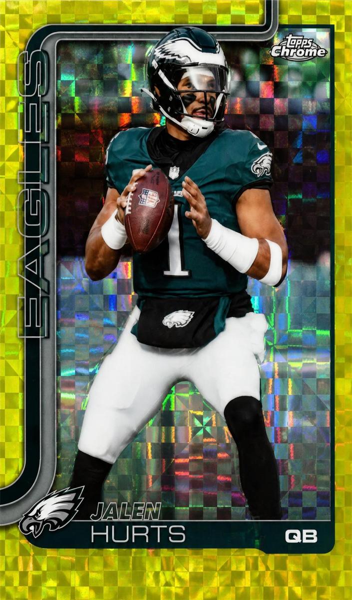 2025 Topps Chrome Football Lime Green X-Fractor Jalen Hurts #247