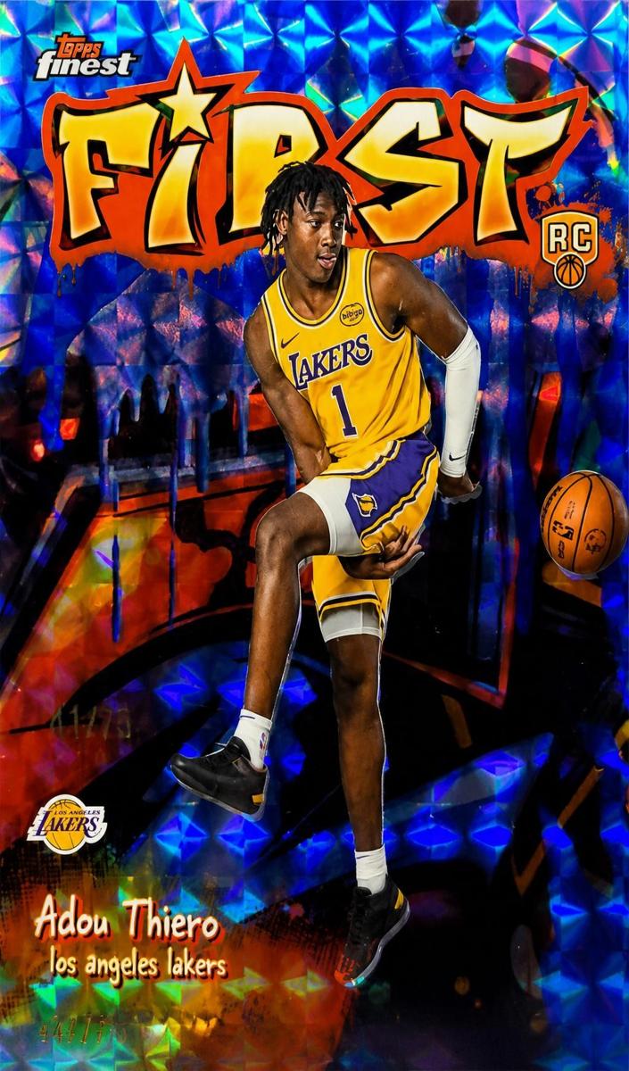2025 Topps Finest Basketball Blue Geometric Refractor Adou Thiero #F-26