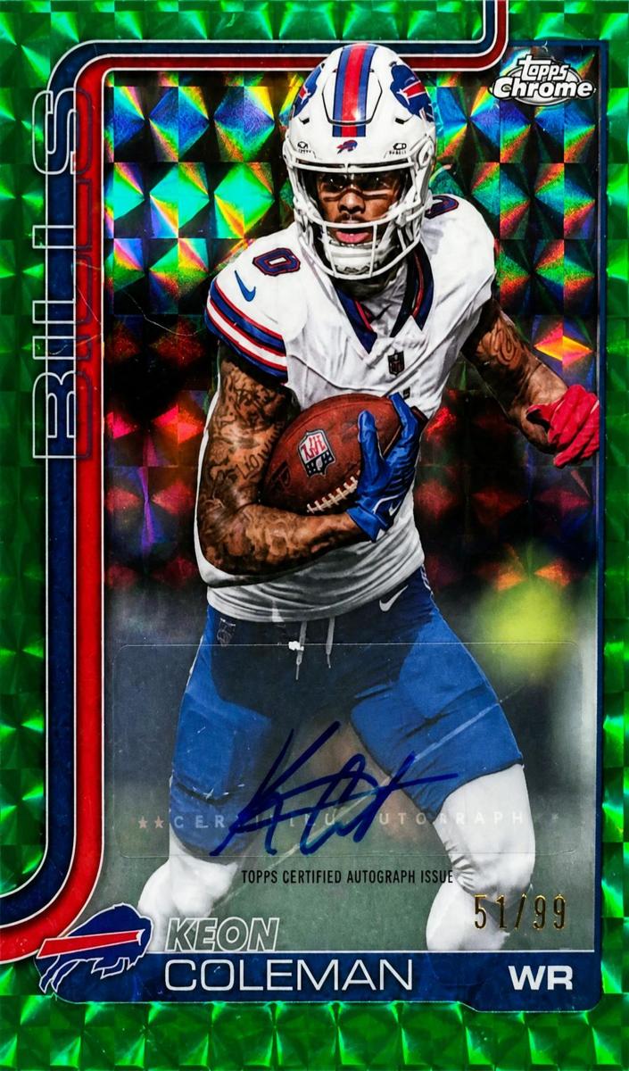 2025 Topps Chrome Football Green Geometric Refractor Keon Coleman #BA-KC