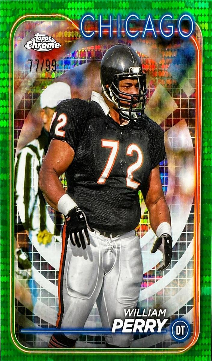 2024 Topps Chrome Football Green Sonar Refractor William Perry #21