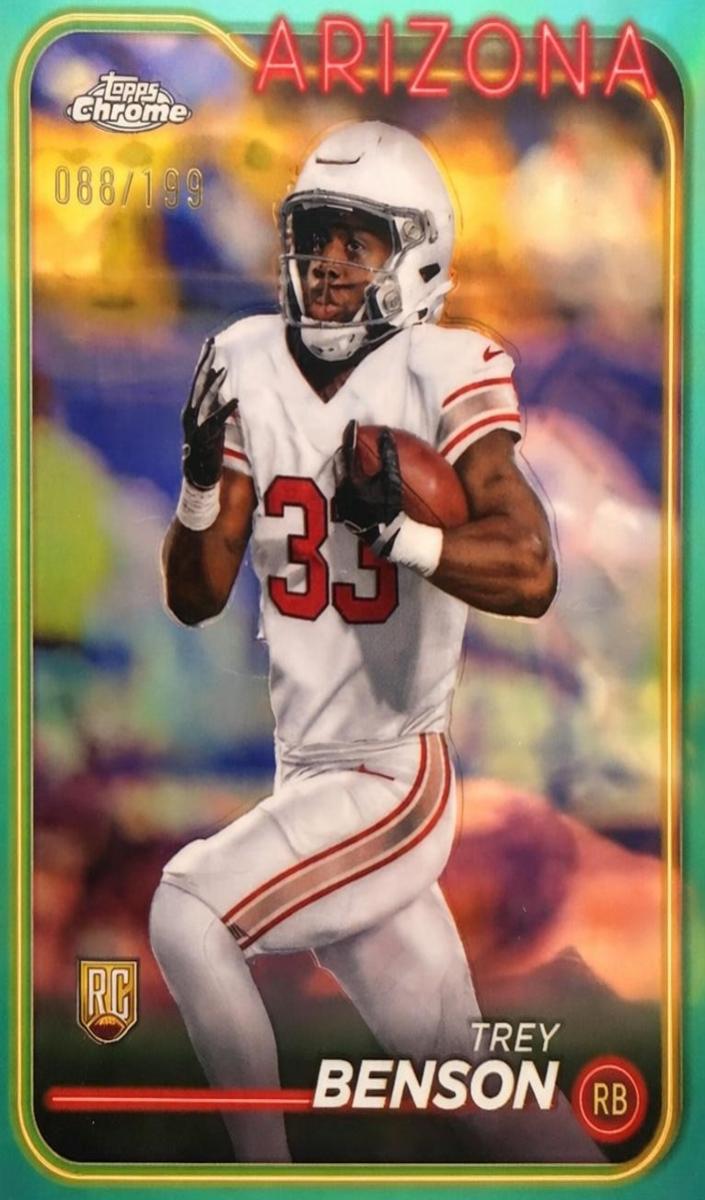 2024 Topps Chrome Football Aqua Refractor Trey Benson #214