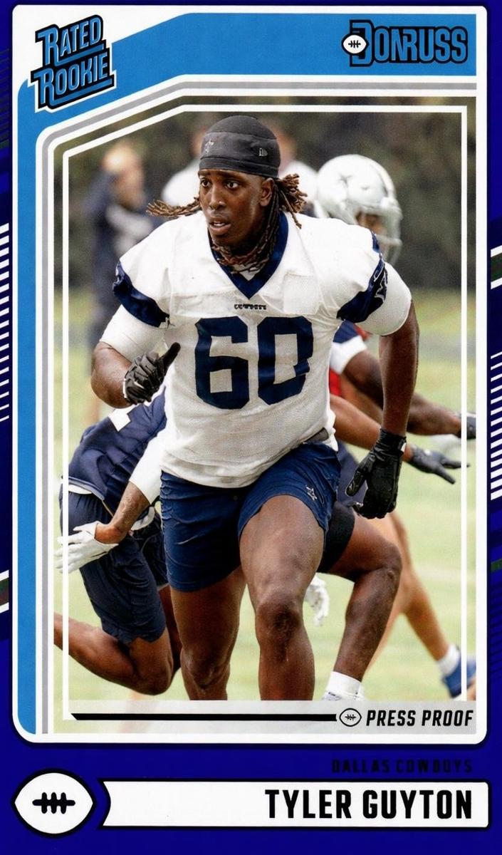 2024 Panini Donruss Football Press Proof Blue Tyler Guyton #400