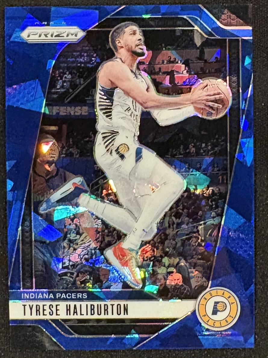 2024 Panini Prizm Basketball Blue Ice Tyrese Haliburton #99 PSA 8