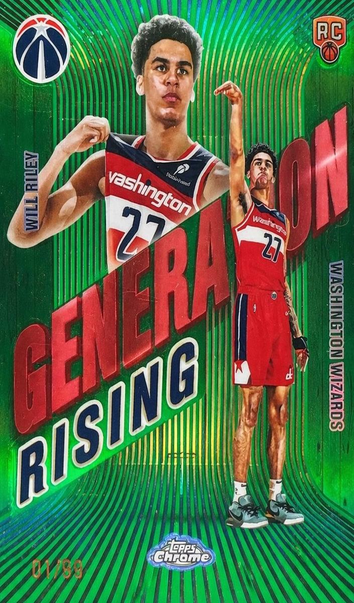 2025 Topps Chrome Basketball Green Refractor Will Riley #GR-11