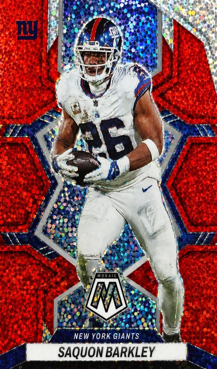 2022 Panini Mosaic Football Red Sparkle Saquon Barkley #146