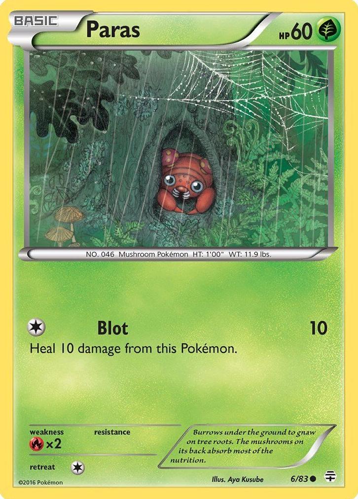 2016 Pokemon XY Generations Reverse Holo Paras #6 PSA 10