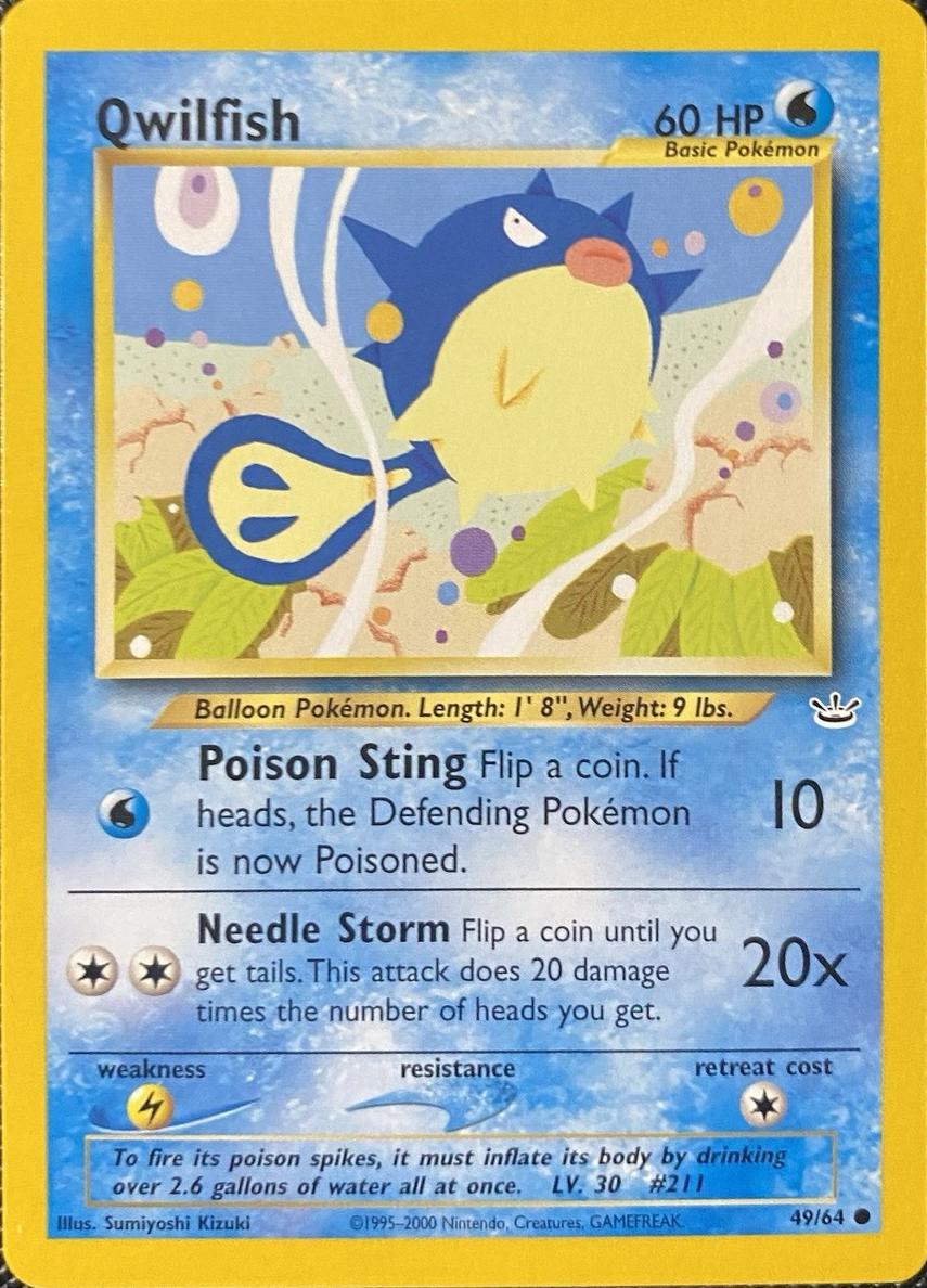 2001 Pokemon Neo Revelation Qwilfish #49