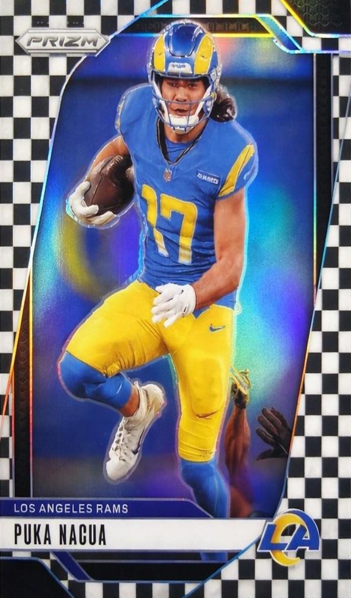 2024 Panini Prizm Football Black and White Checker Puka Nacua #168 PSA 9