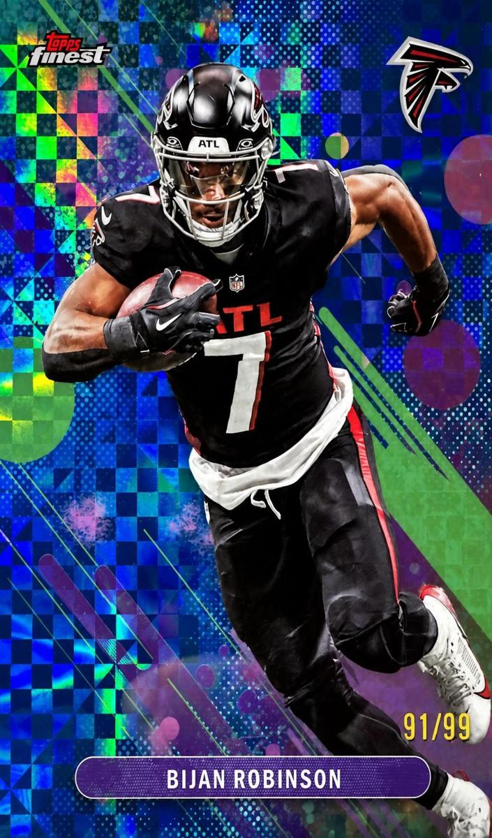 2025 Topps Finest Football Blue X-Fractor Bijan Robinson #69