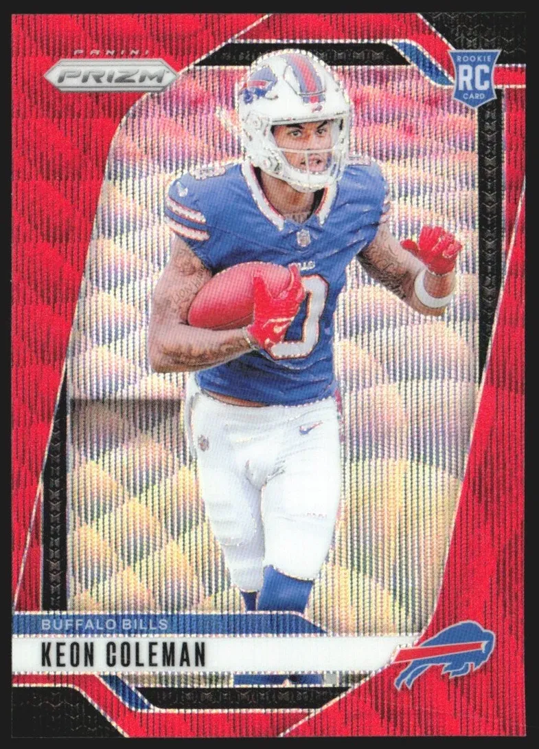 2024 Panini Prizm Football Red Wave Keon Coleman #362 PSA 8.5