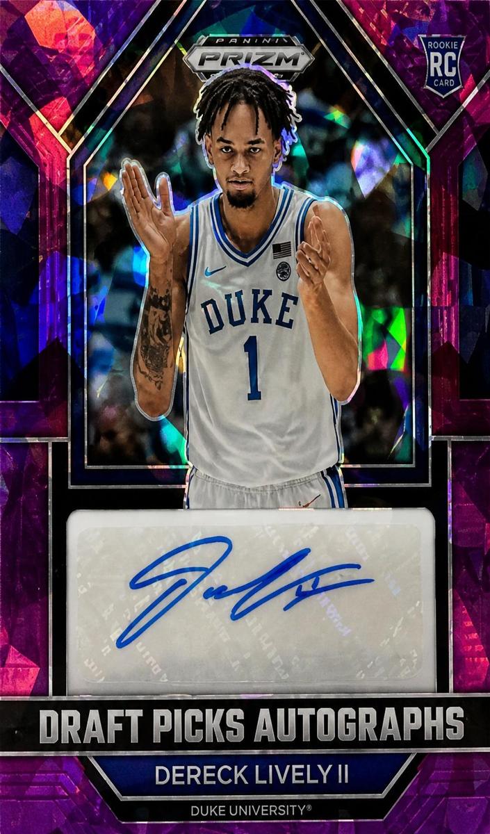 2023 Panini Prizm Draft Picks Basketball Purple Ice Dereck Lively II #DPA-DVL