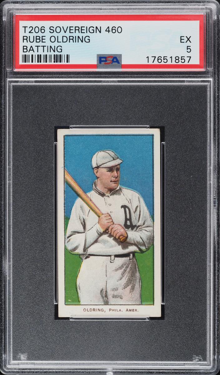 1909-11 T206 Baseball Batting Rube Oldring #NNO PSA 5