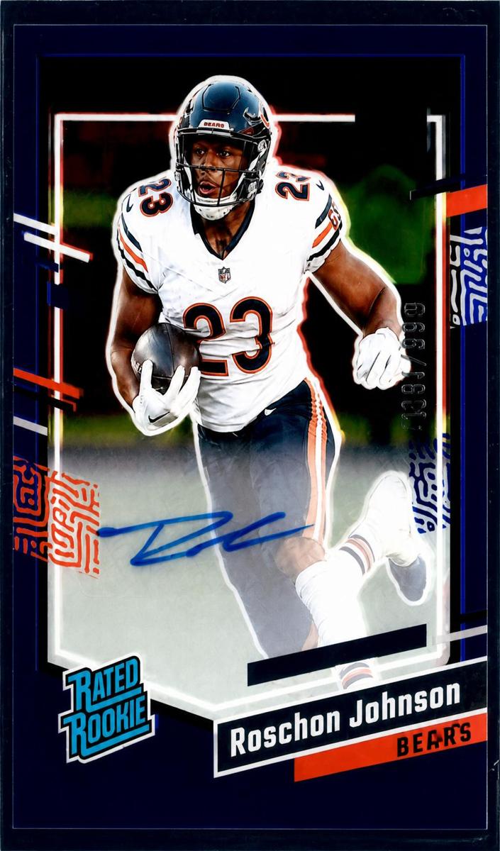2023 Panini Clearly Donruss Football Blue Roschon Johnson #80