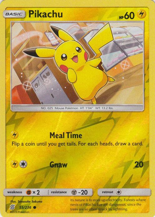 2019 Pokemon Sun & Moon Unified Minds Reverse Holo Pikachu #55 PSA 9