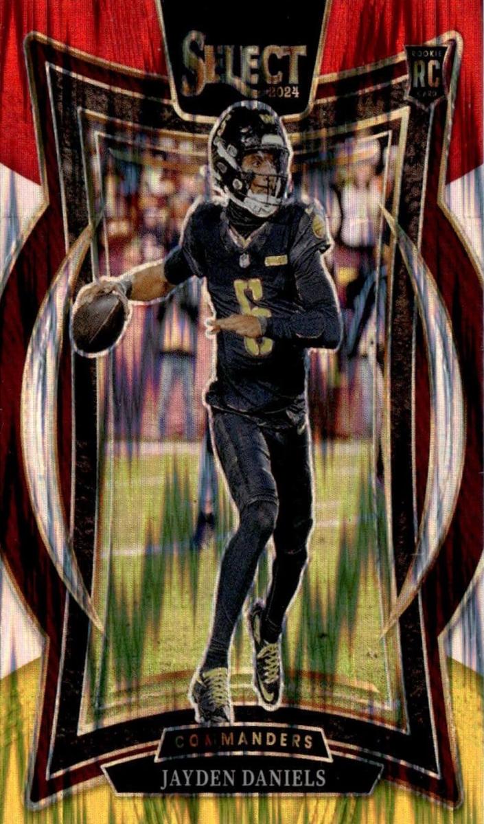 2024 Panini Select Football Red and Yellow Shock Jayden Daniels #26
