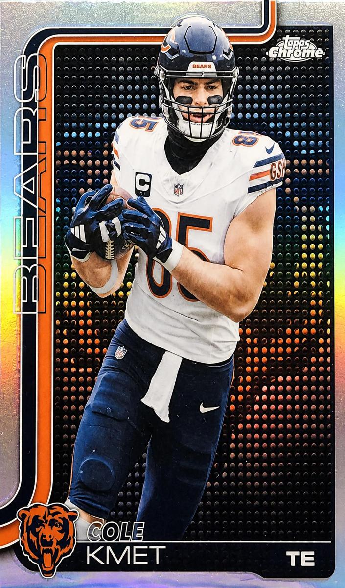 2025 Topps Chrome Football Lightboard Logo Variation Cole Kmet #51