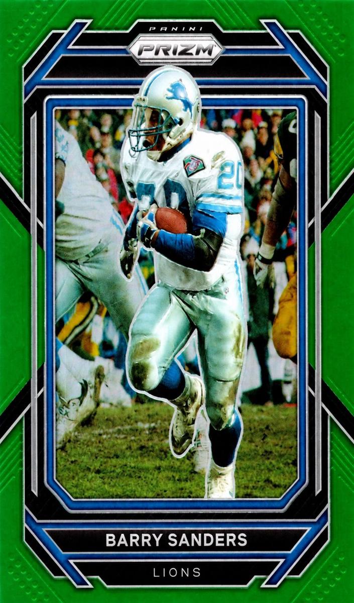 2022 Panini Prizm Football Green Barry Sanders #102 PSA 10