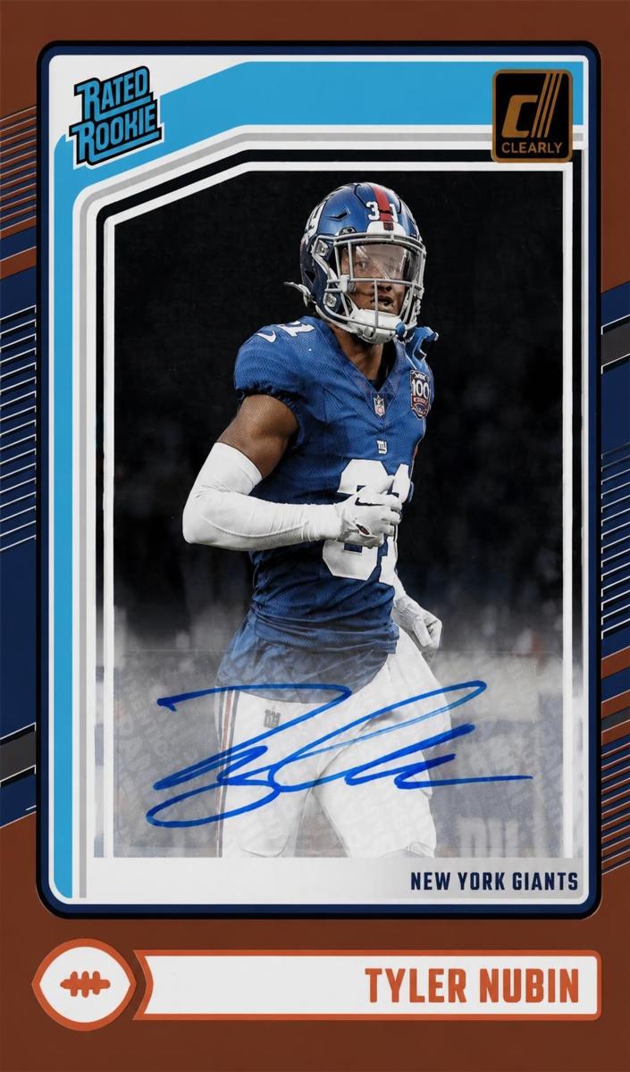 2024 Panini Clearly Donruss Football Orange Tyler Nubin #96 PSA 10