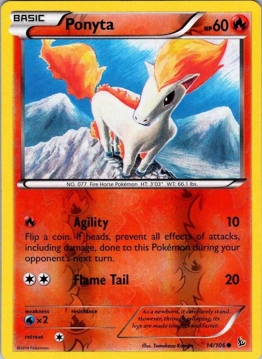 2014 Pokemon XY Flashfire Reverse Holo Ponyta #14 CGC 9